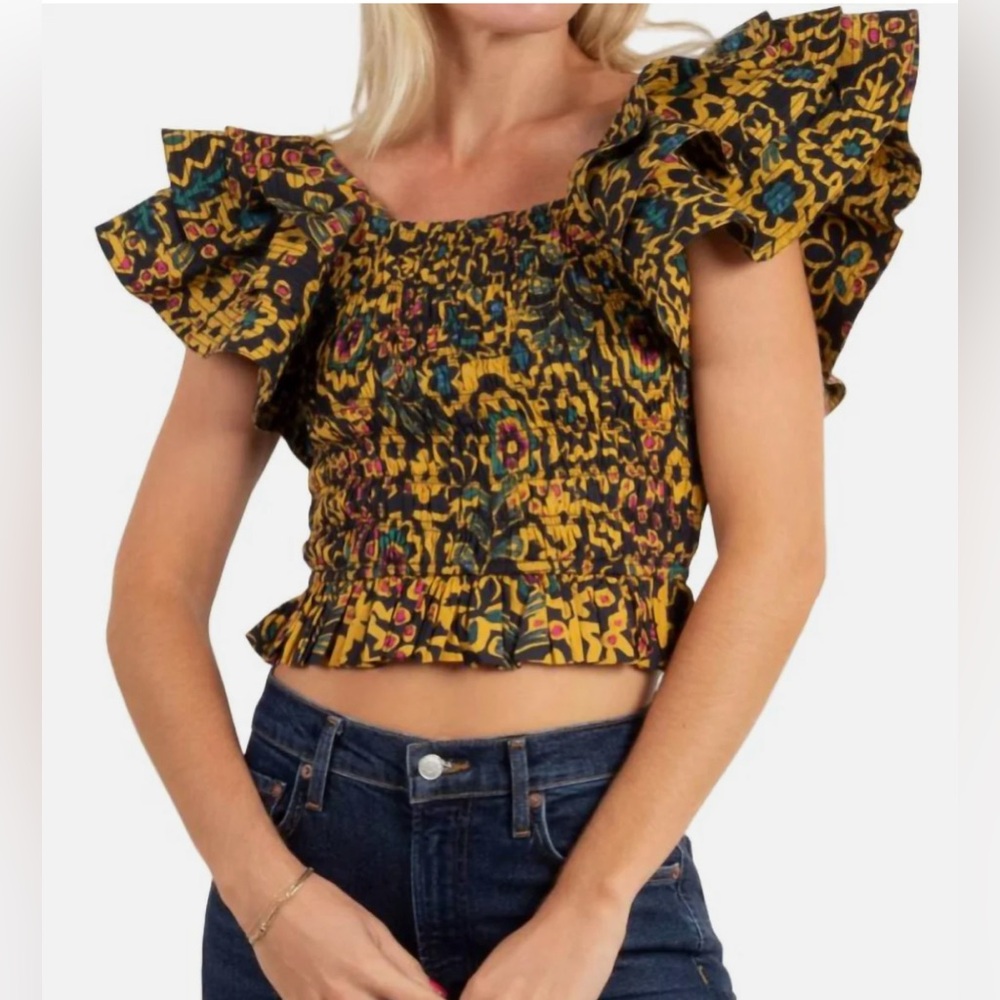 Cleobella NWT Never worn Estrella Ruffle Top In Matisse. Small.